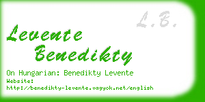 levente benedikty business card